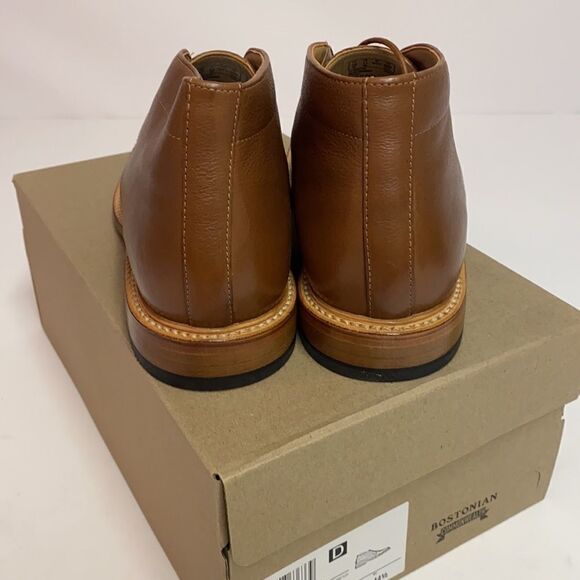 NEW* Bostonian No.16 Soft Mid Men\'s‎ Brown Leather Boots Light Tan Size …